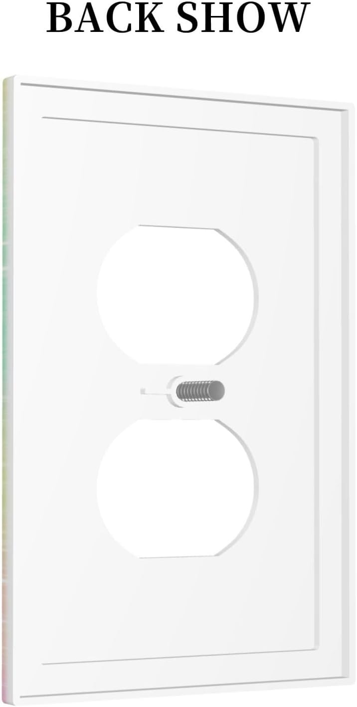 Wuyocha Decorative Outlet Covers Rainbow Shiny Gradient Colors 1 Gang Wall Plate Receptacle Duplex Light Switch Cover Plate Single Dual Plug Covers Electrical Switchplate for Kids Room Nursery Decor - Image 4